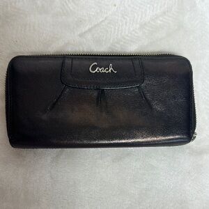 Coach Black-Purple Leather Wallet